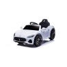 MACCHINA ELETTRICA PER BAMBINI 12V MASERATI GRANCABRIO BIANCA CON SEDILE IN PELLE TELECOMANDO PORTE APRIBILI LED E SUONI MP3