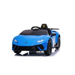 Auto Macchina Elettrica per Bambini 12V Lamborghini Huracán Blue con Telecomando Porte apribili Led e suoni Mp3