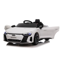 Auto Macchina Elettrica per Bambini 12V Audi RS e-tron GT Sedile Pelle con Telecomando Bianca