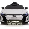 Auto Macchina Elettrica per Bambini 12V Audi RS e-tron GT Sedile Pelle con Telecomando Bianca