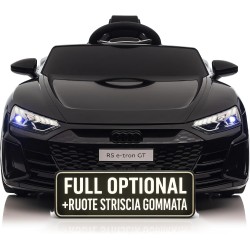 Auto Macchina Elettrica per Bambini 12V Audi RS e-tron GT Sedile Pelle con Telecomando Nera