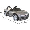 Auto Macchina Elettrica 12V NEW Audi R8 Spyder per Bambini Led MP3 con Telecomando Sedile in pelle Grigia