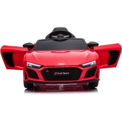 Auto Macchina Elettrica 12V NEW Audi R8 Spyder per Bambini Led MP3 con Telecomando Sedile in pelle Rossa