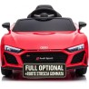 Auto Macchina Elettrica 12V NEW Audi R8 Spyder per Bambini Led MP3 con Telecomando Sedile in pelle Rossa