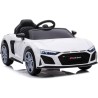 Auto Macchina Elettrica 12V NEW Audi R8 Spyder per Bambini Led MP3 con Telecomando Sedile in pelle Bianca
