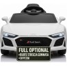 Auto Macchina Elettrica 12V NEW Audi R8 Spyder per Bambini Led MP3 con Telecomando Sedile in pelle Bianca