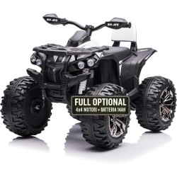 Super Quad Lander elettrico per Bambini 12V doppio motore Full optional con Ammortozzatori Bianco