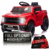 Auto Elettrica Bambini Ford Raptor 12V con Telecomando Porte Apribili, Bluetooth Luci LED e TAPPETINI Inclusi (Rossa)