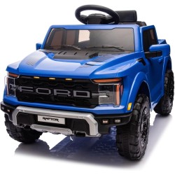Auto Elettrica Bambini Ford Raptor 12V con Telecomando Porte Apribili, Bluetooth Luci LED e TAPPETINI Inclusi (Blue)