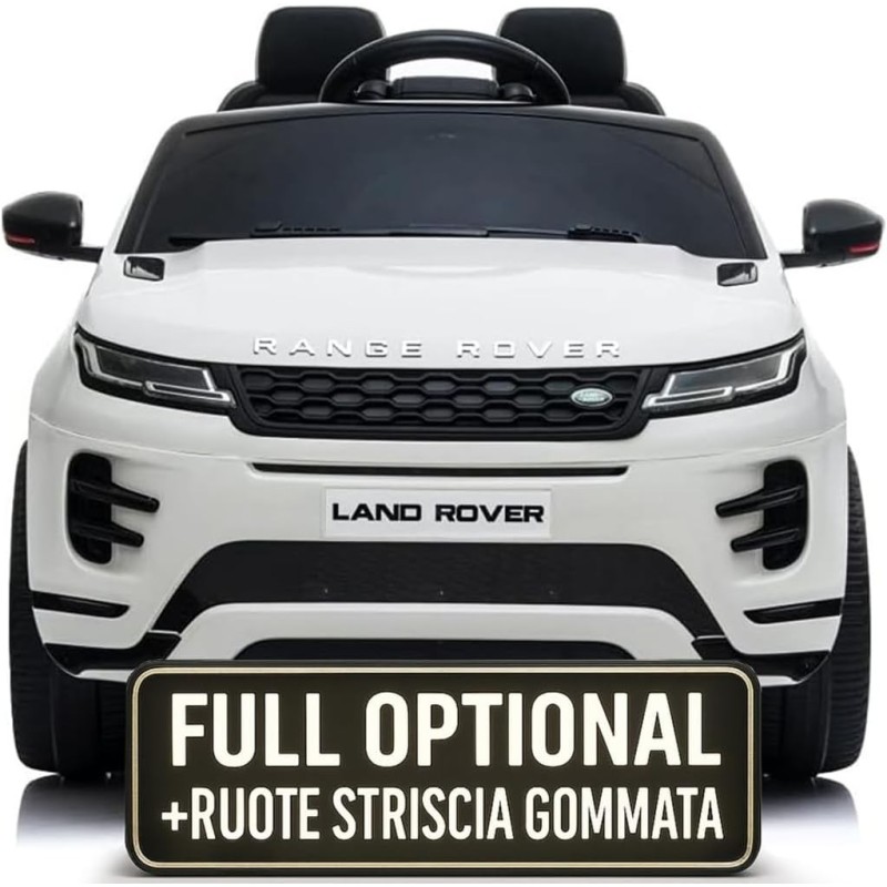Auto Macchina Elettrica Range Rover Evoque 12V per Bambini porte apribili Con telecomando Full accessori (BIANCA)